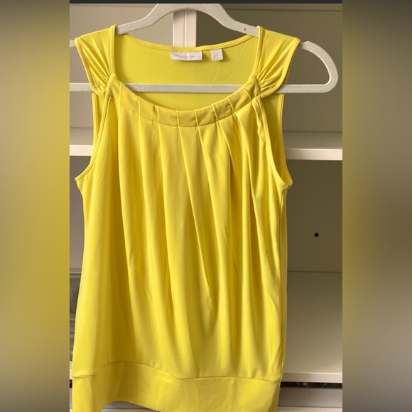 Elegant Lemon Yellow Drape Front Tank Top, X-Large, $7.00 - Picture 1 of 2